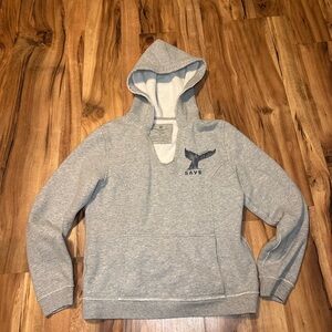 American Eagle Women’s Save The Whales Hoodie Eco Sustainable Gray Pullover S